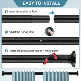 ZOCONE rod with 1.26-inch diameter for sturdy curtain support