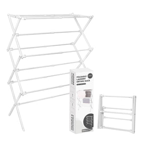 ZOES HOMEWARE 2026 enhanced drying rack folded for compact storage in small spaces.