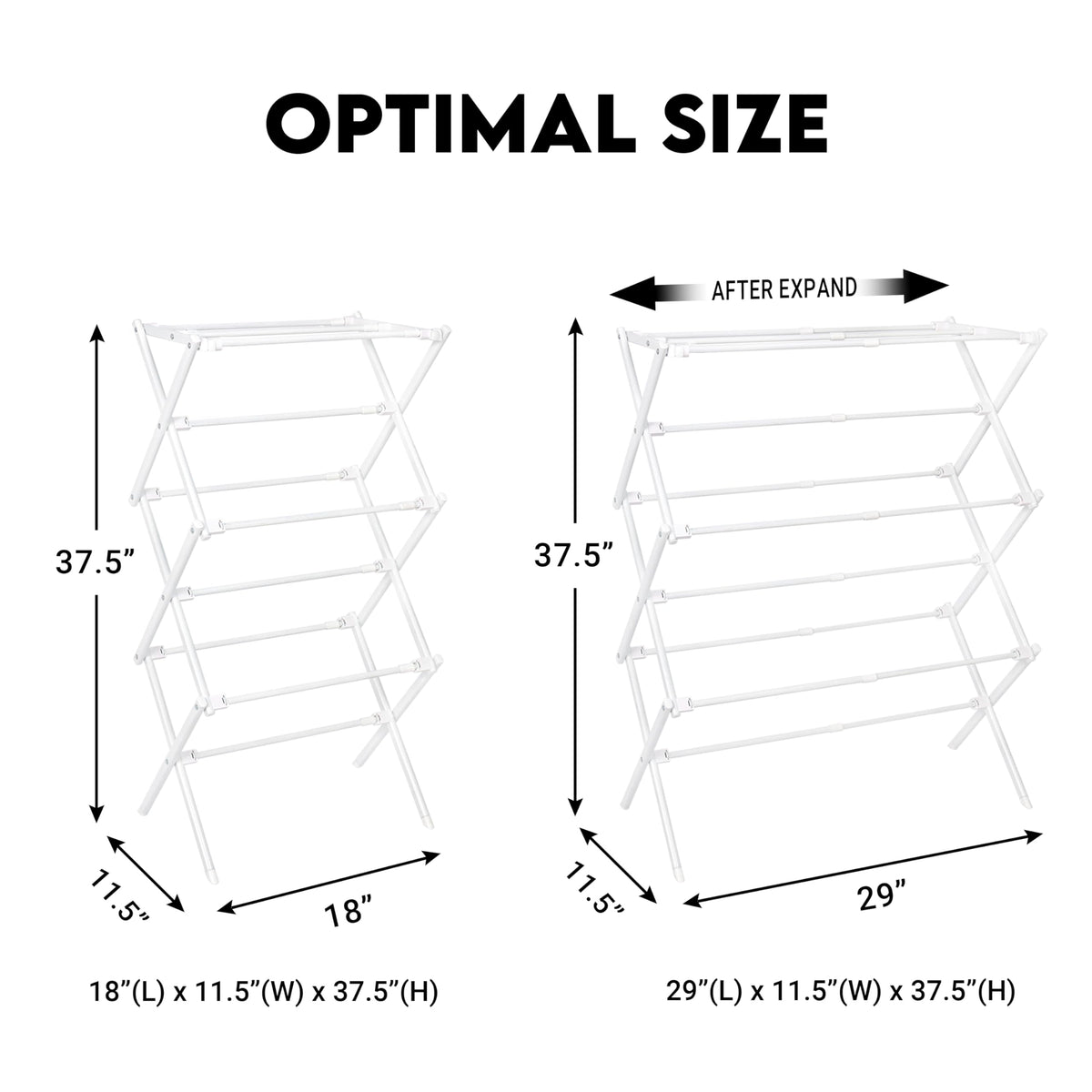 ZOES HOMEWARE apartment-friendly drying rack for space-saving laundry.