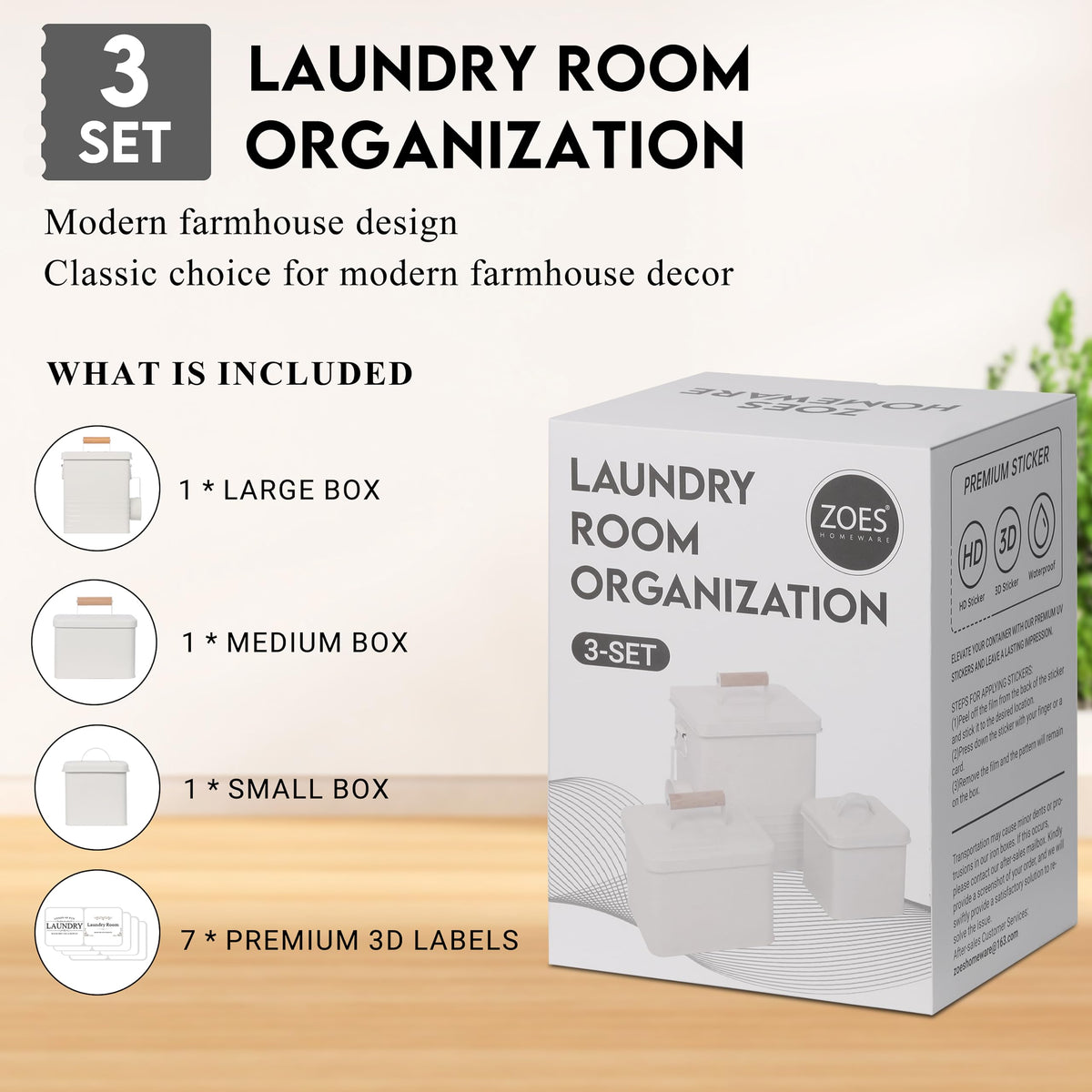 ZOES HOMEWARE dryer sheets container keeps laundry supplies neatly arranged and easily accessible