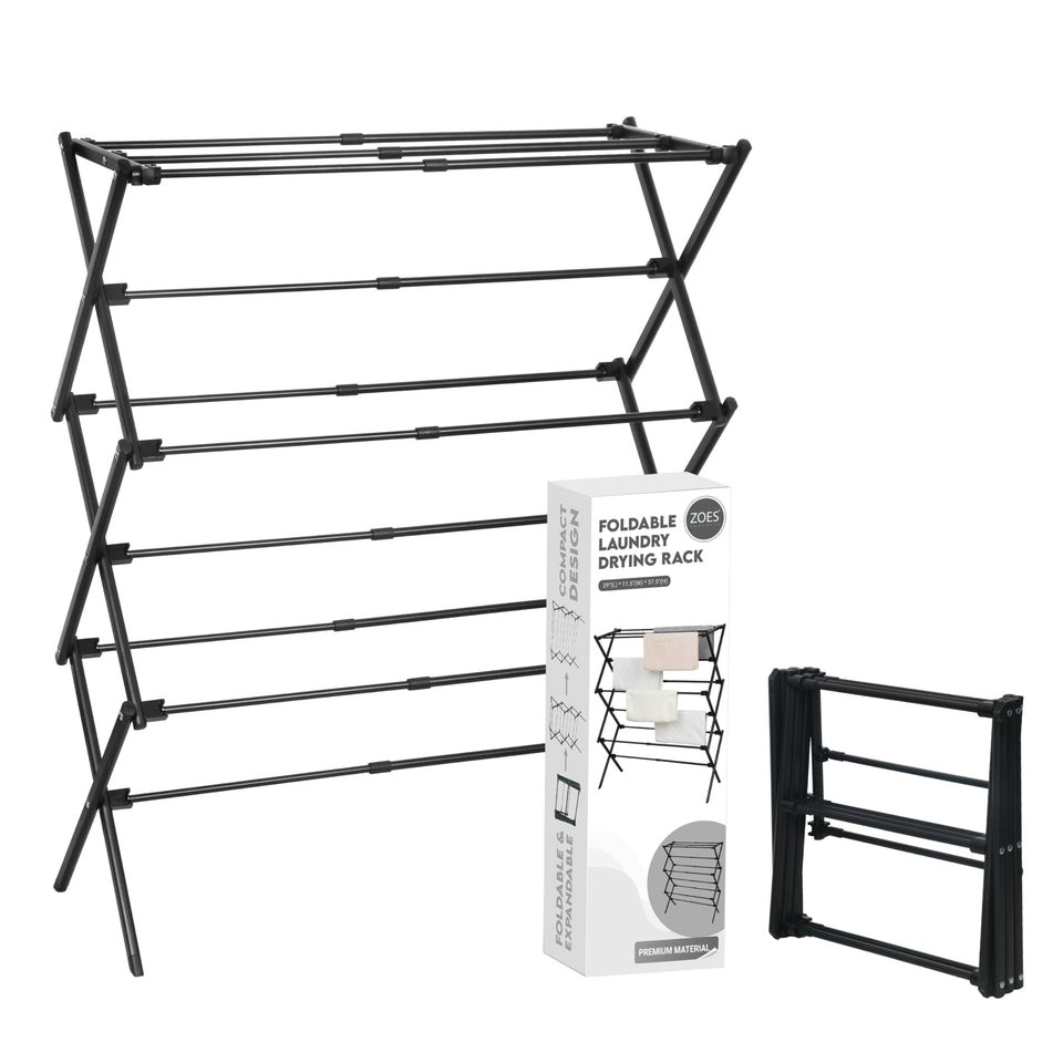 ZOES HOMEWARE drying rack front view with sturdy frame ideal for all garments