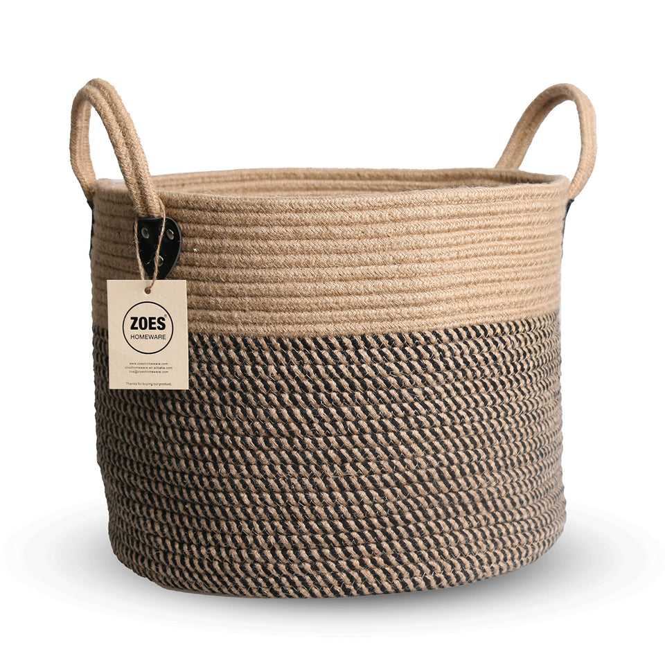 ZOES HOMEWARE natural jute basket in sunlight showing texture and warmth