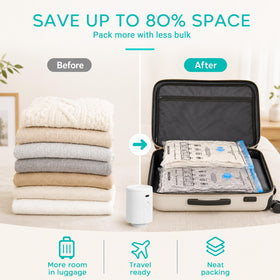 ZOESTORAGE PA+PE vacuum bags show durable, reusable storage solutions.