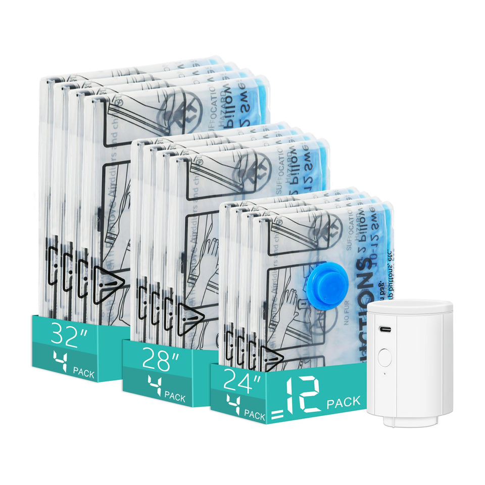 ZOESTORAGE travel vacuum bags with pump compact clothes for travel.