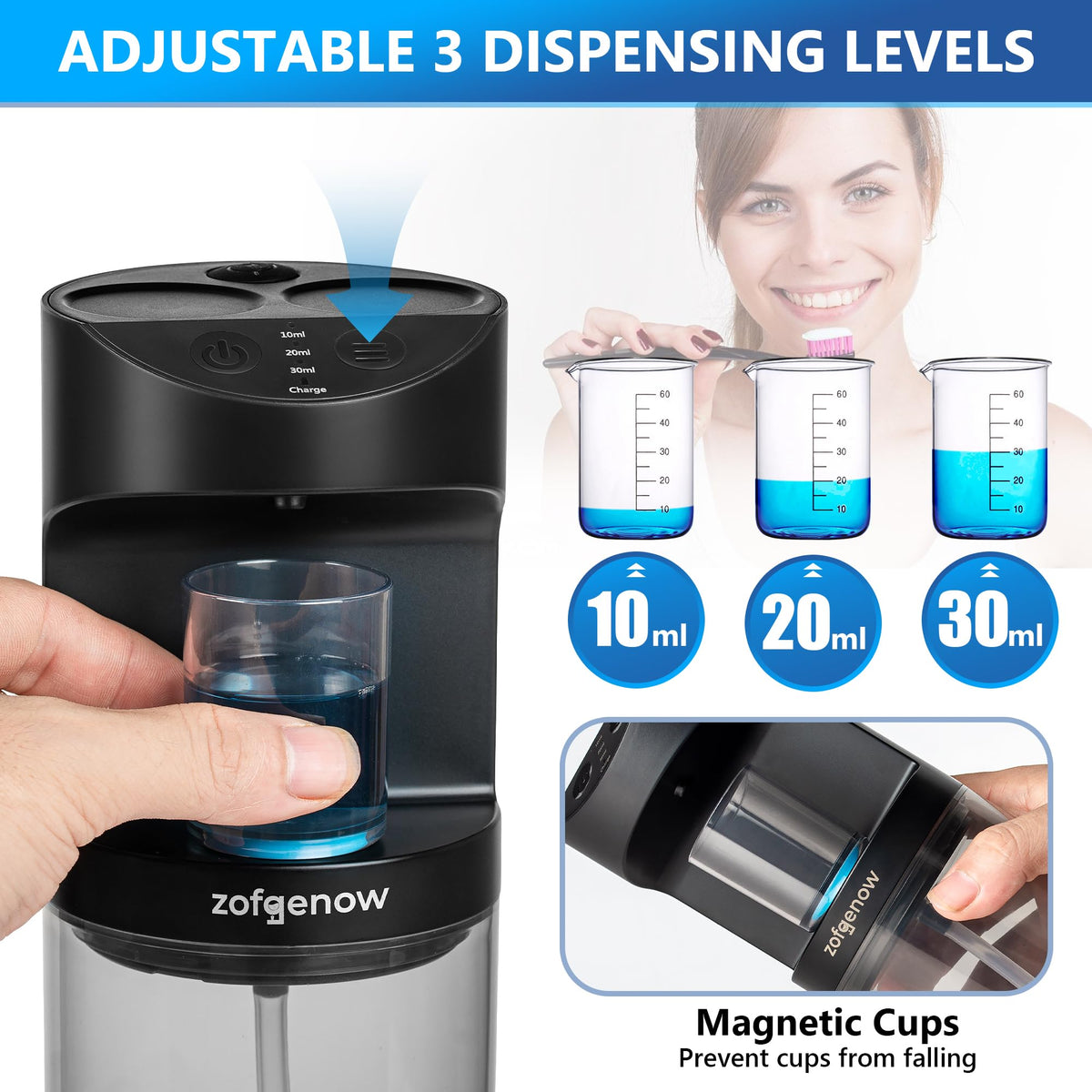 ZOFGENOW three-dispense levels make dosing simple.