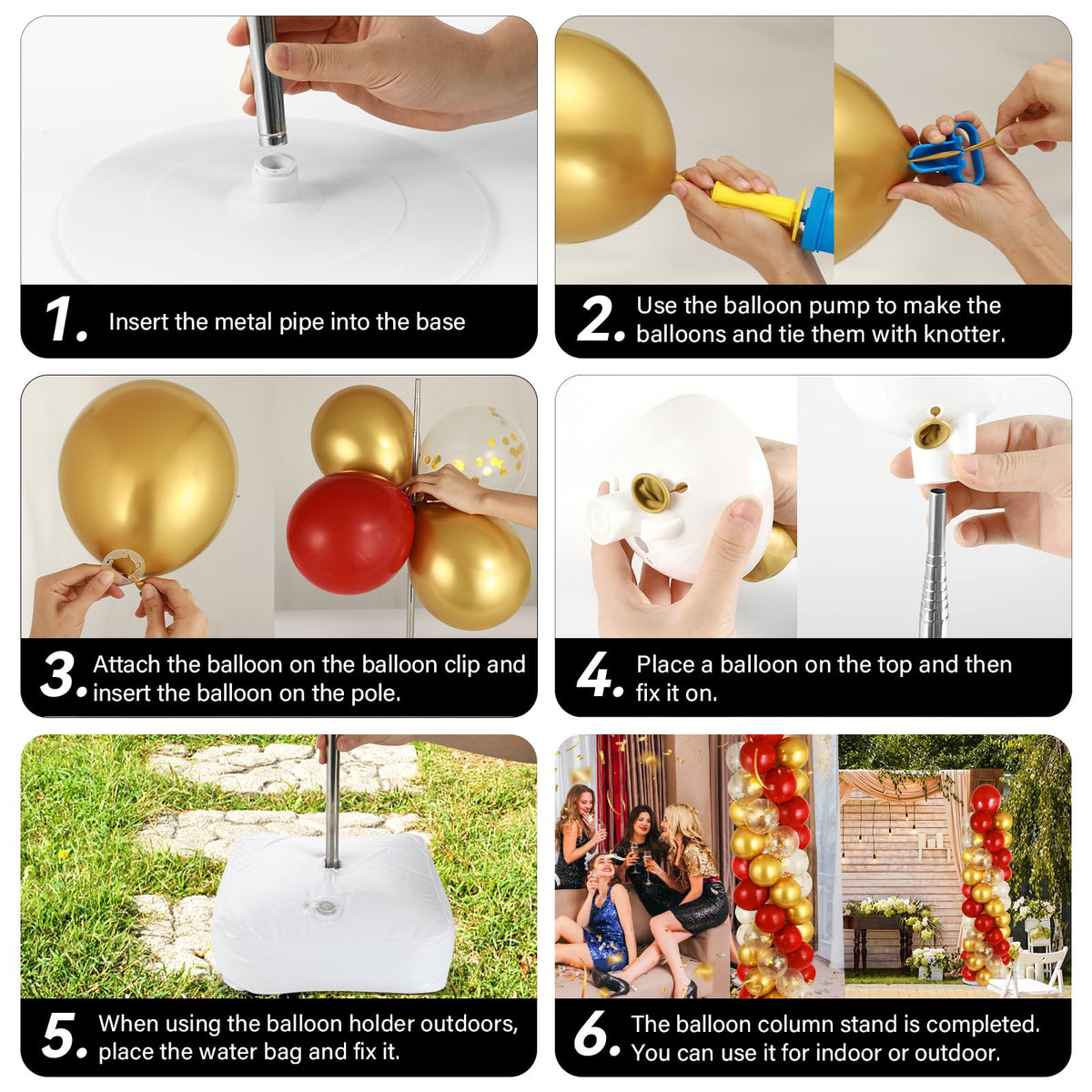 ZOIIWA balloon clips securing a clean, mess-free setup