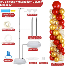 ZOIIWA red gold balloon pump and knotters enable fast, tidy inflation