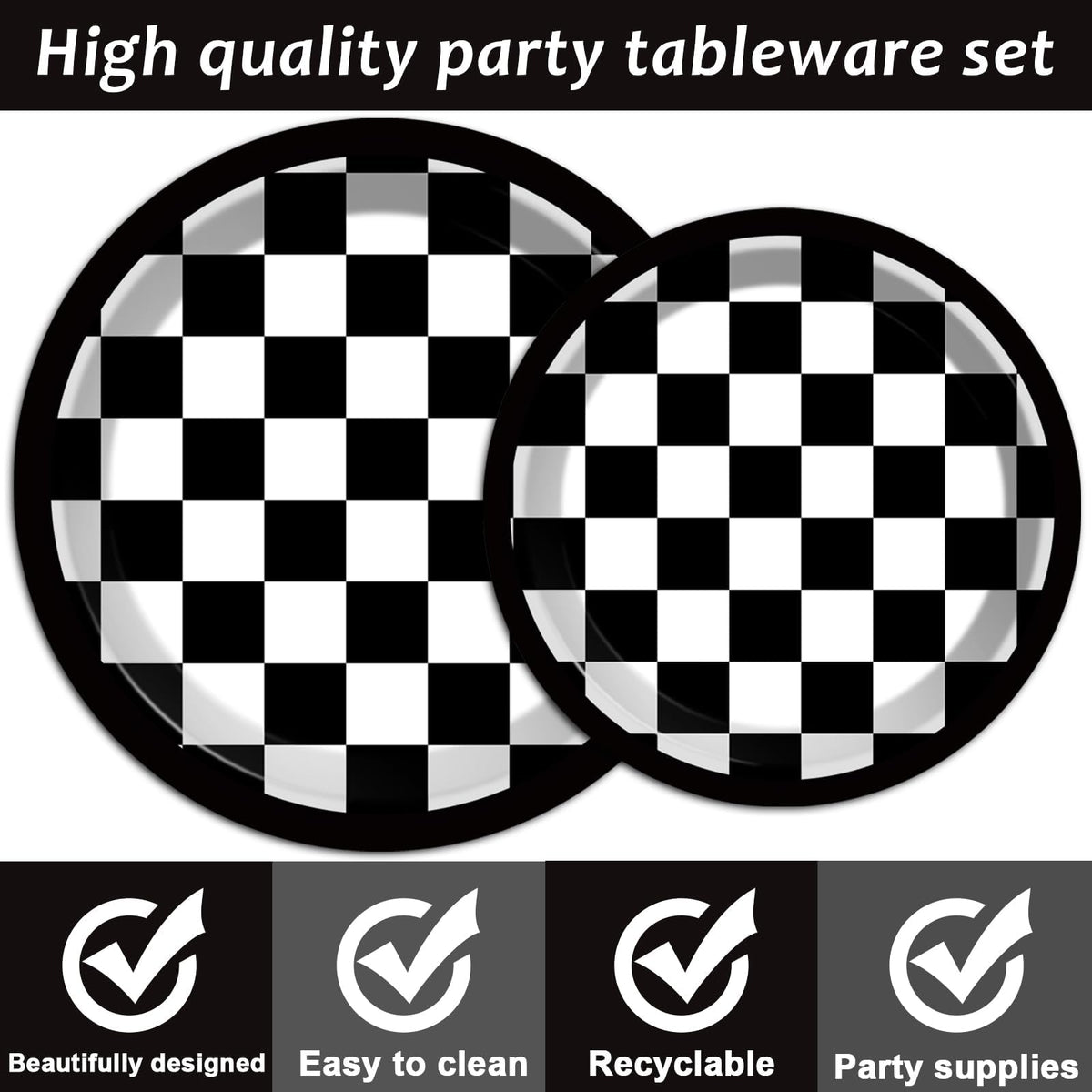 ZOIIWA checkered flag forks for simple serving at celebrations