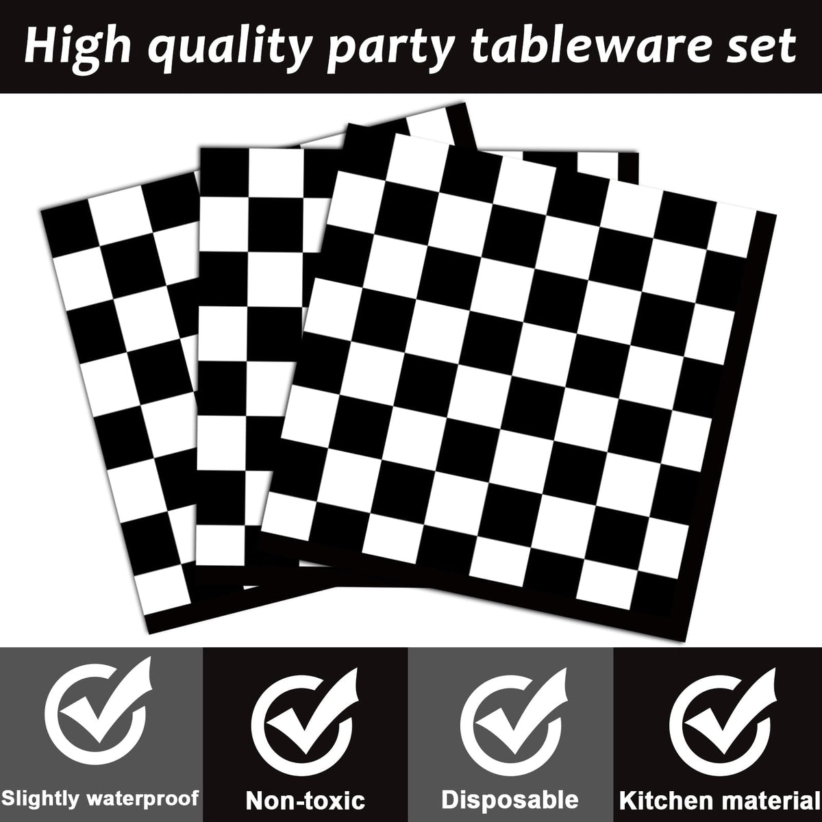 ZOIIWA checkered flag napkins add festive flair and absorb spills
