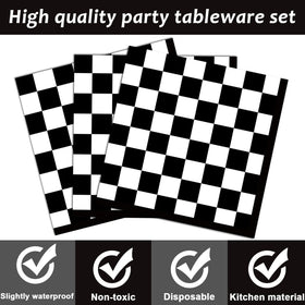 ZOIIWA checkered flag napkins add festive flair and absorb spills