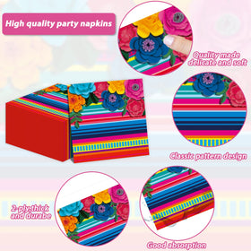 ZOIIWA Fiesta napkins with matching floral design for cleanup moments