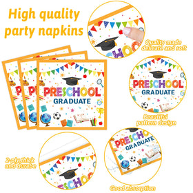 ZOIIWA preschool-grad-napkins-white: Disposable napkins that support a tidy graduation table.