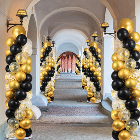 ZOIIWA wedding setup with balloon tower for elegant decor ideas.