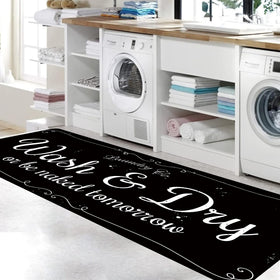 Zoke laundry room rug with non-slip bottom, 20x47 inches, secure footing.
