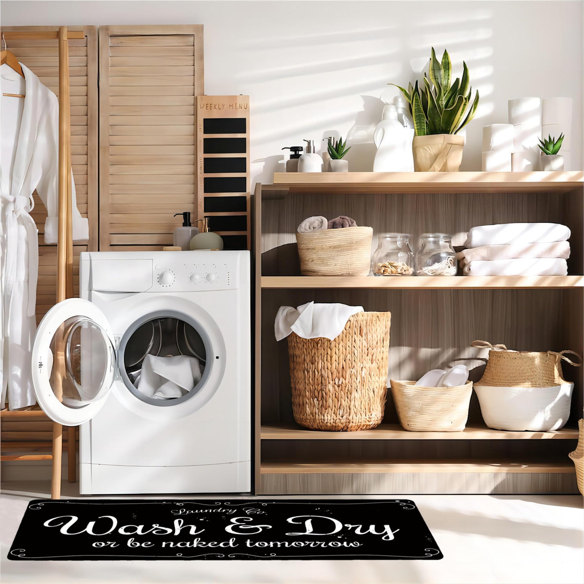 Zoke versatile rug complements kitchen, bathroom, hallway, garage, and laundry.