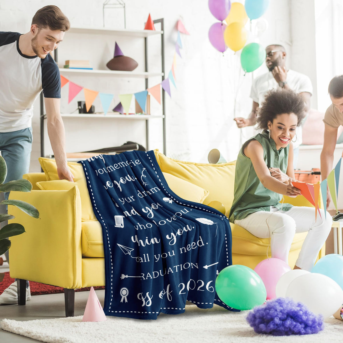 Zolumy graduation blanket durable stitching resisting pilling and fading.