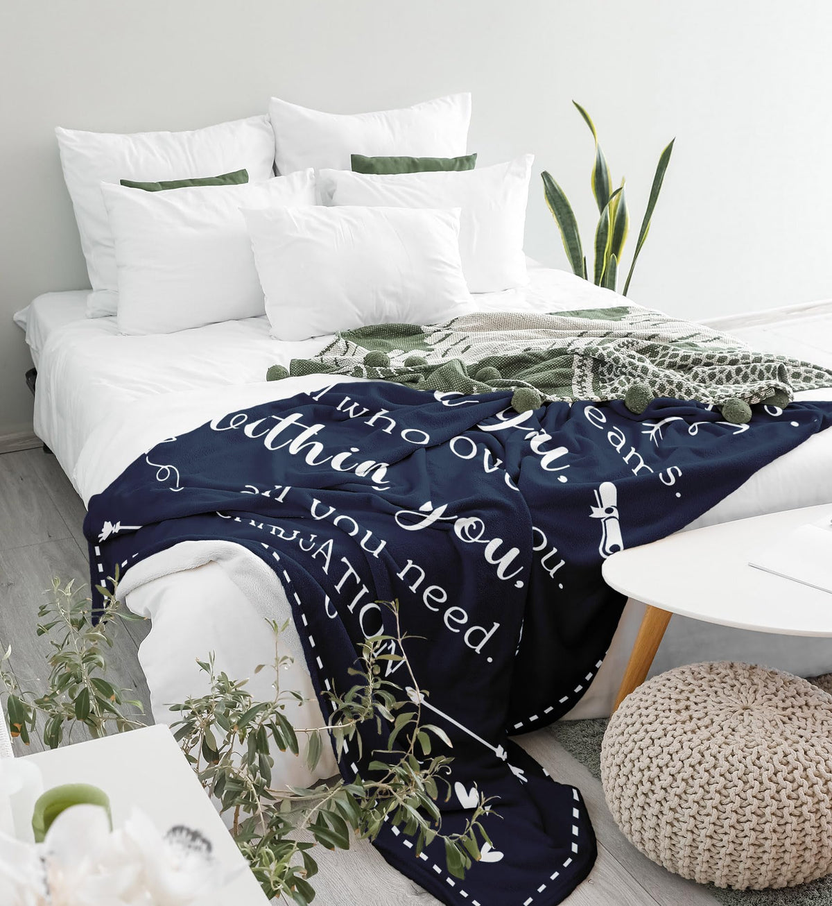 Zolumy graduation blanket prints motivational words for milestone days.