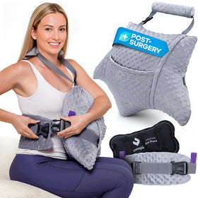 Zomaple Recovery Hysterectomy Pillow with strap offers secure comfort during car rides.