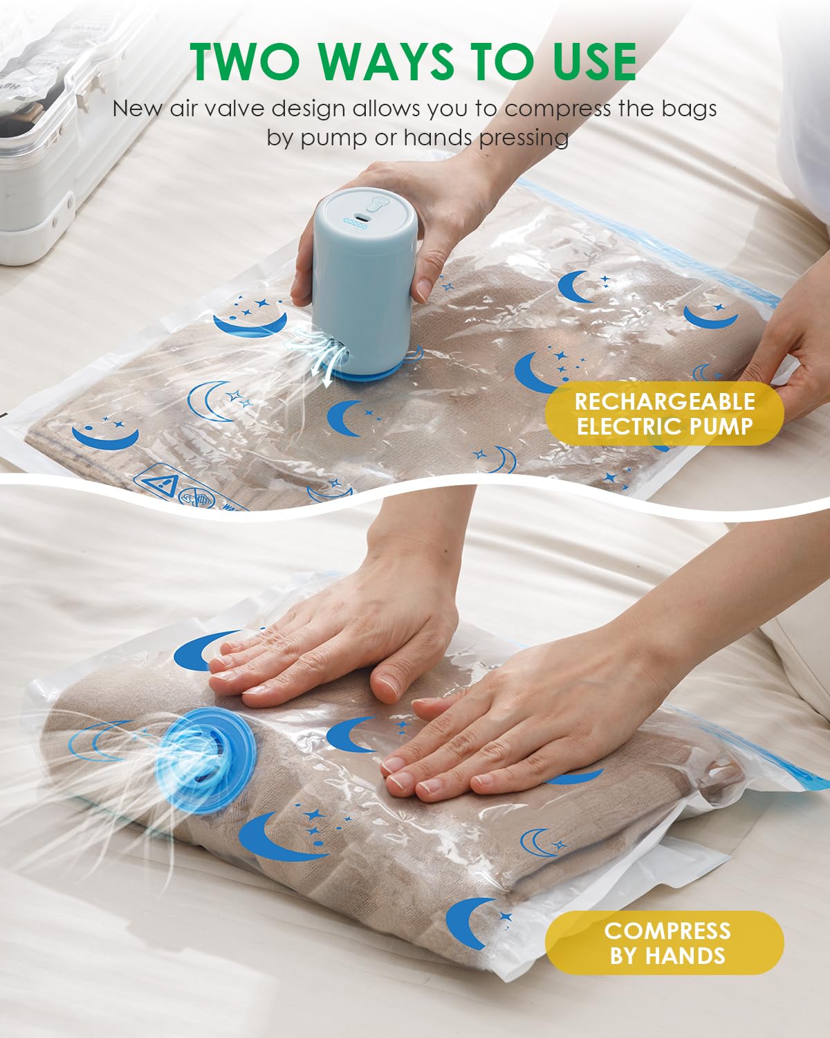 ZONAMA double-zipper airtight seal protects contents from moisture and dust.
