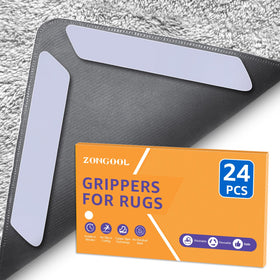 ZONGOOL rug tape 24pcs-pack secures rugs on hardwood floors and prevents curling.