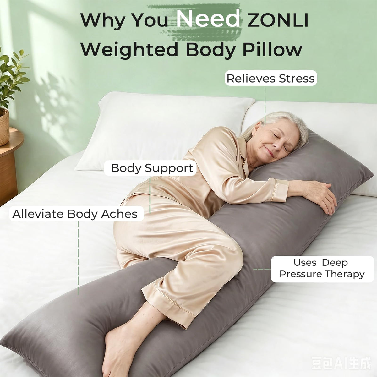 ZonLi bamboo cover closeup shows soft, moisture-wicking texture for all-night freshness.