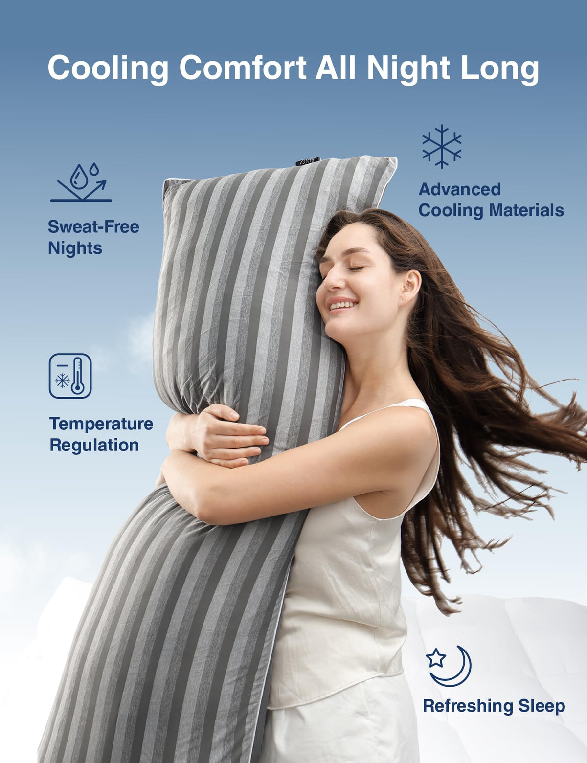 ZonLi pregnancy support-friendly pillow for comfortable side-lying positions