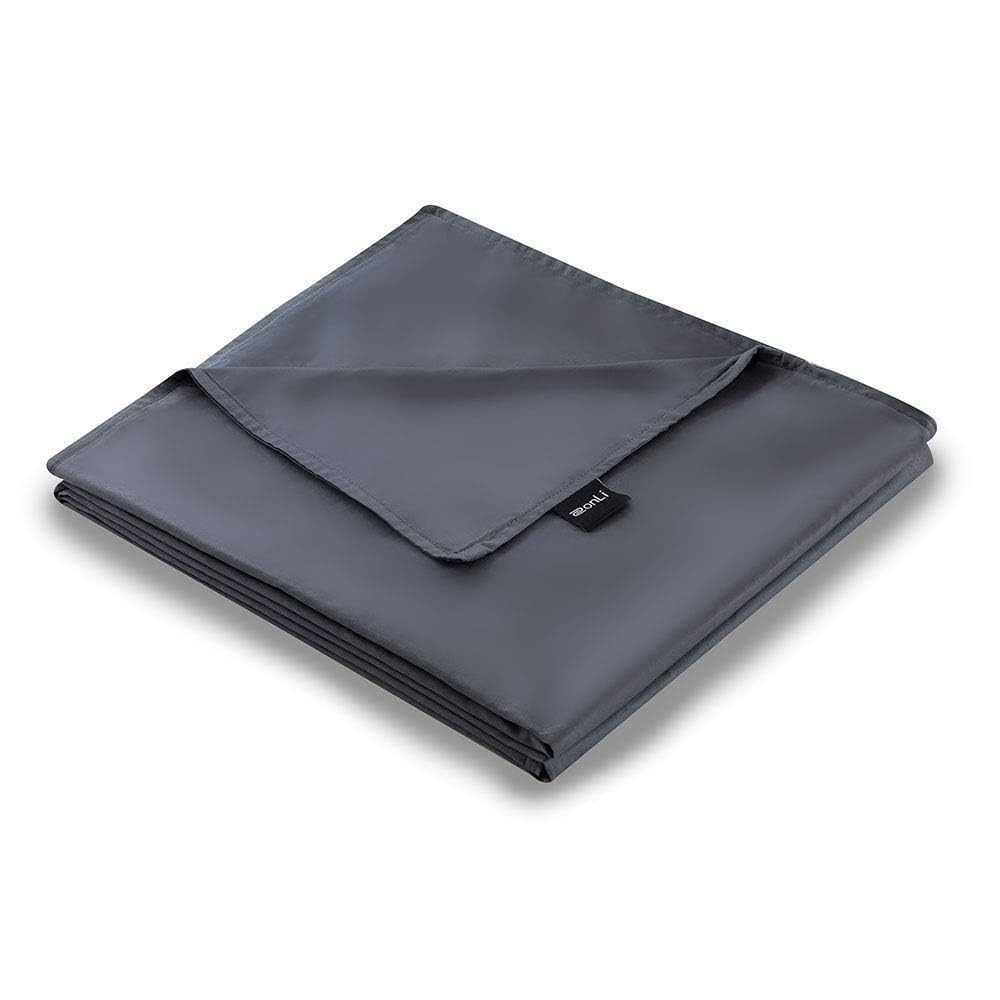 ZonLi duvet cover in grey for weighted blanket highlights breathable softness and all-season comfort.