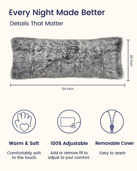ZonLi Fluffy Body Pillow side-sleeper support helps knees and back