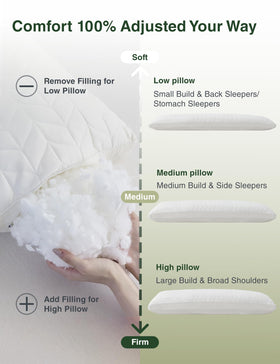 ZonLi long body pillow loft adjustment via zip for personalized support