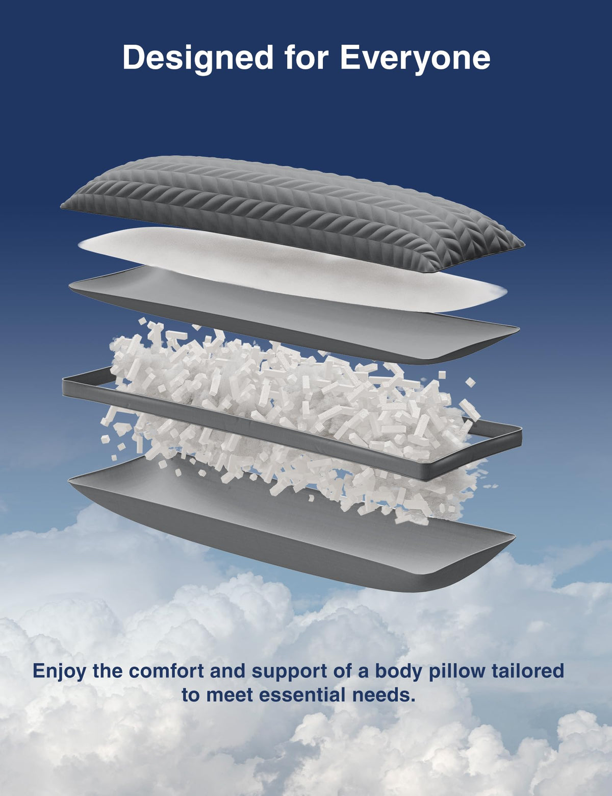 ZonLi shredded memory foam filling adapts to curves for comfort.