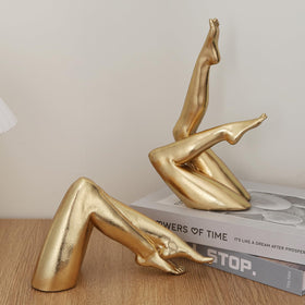 Zonsuli Golden Legs porcelain-look resin figure for elegant decor.