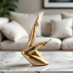 Zonsuli Golden Legs straight-leg sculpture for modern shelves.