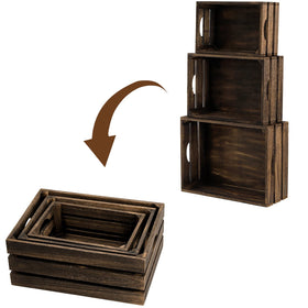 ZOOFOX decorative wooden crates with distressed finish enhance decor.