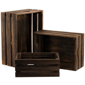 ZOOFOX farmhouse storage containers in distressed finish for warm decor.