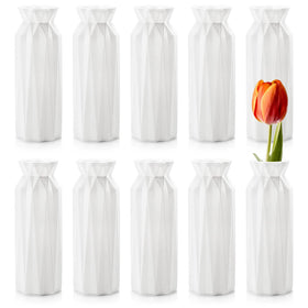 ZOOFOX origami vase 8-inch white centerpiece for elegant events and home decor.