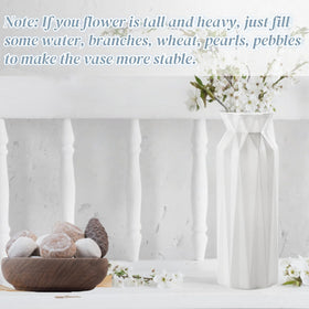 ZOOFOX origami vase 8-inch white display in a showroom or venue.