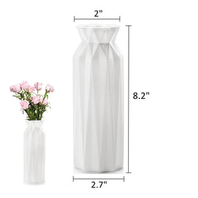 ZOOFOX origami vase 8-inch white wedding setup styling with flowers.