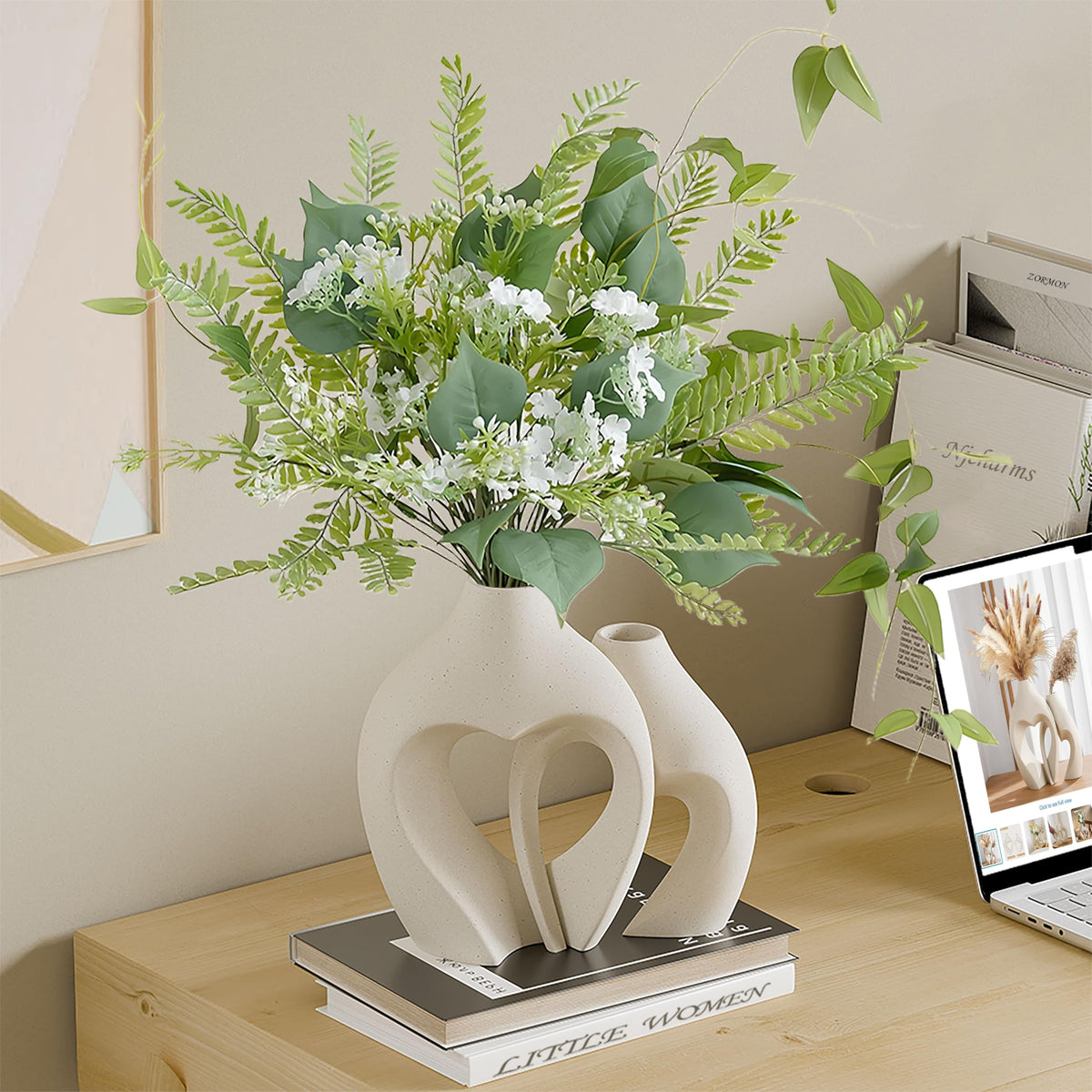 Zormon vase in rustic-modern interior—suits boho, farmhouse, or minimalist styles.