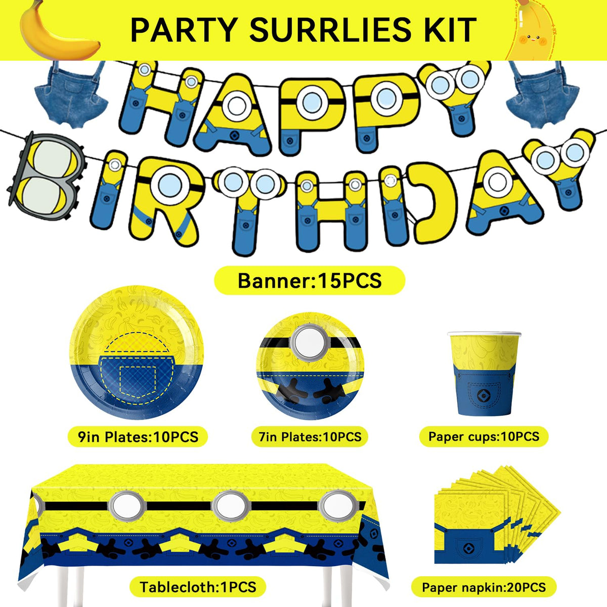 Zorpex cartoon mini jeans tablecloth adds color to the party table