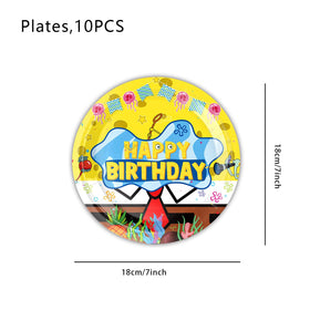 Zorpex cartoon sponge 7 inch plates with cute sea motifs