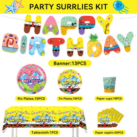 Zorpex cartoon sponge tablecloth creates a colorful ocean theme base