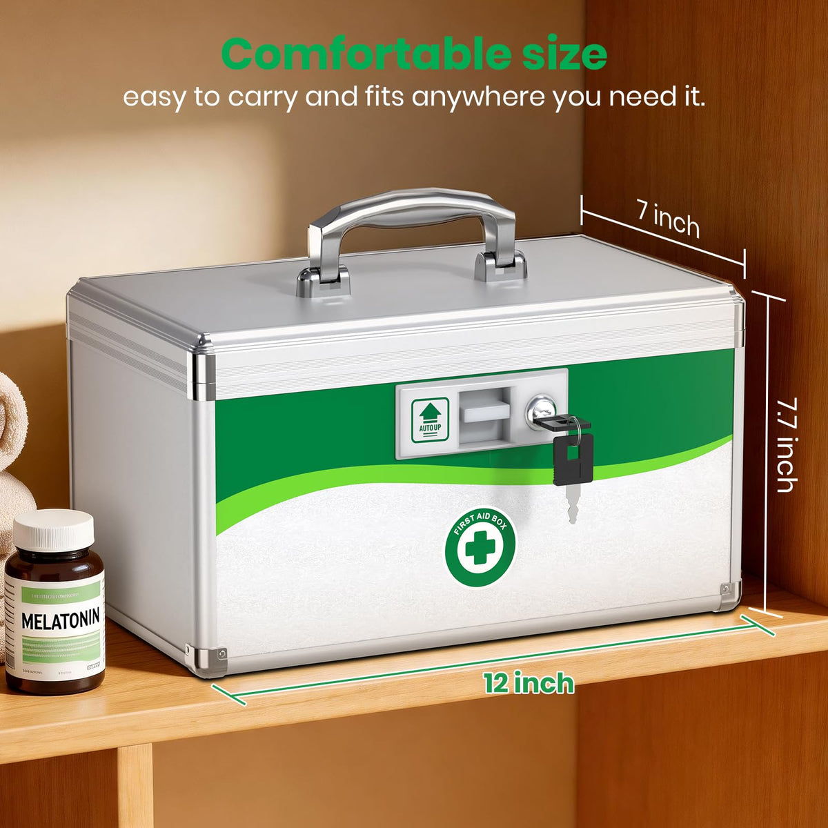 ZORVIDSON lock box removable tray enables easy organization.