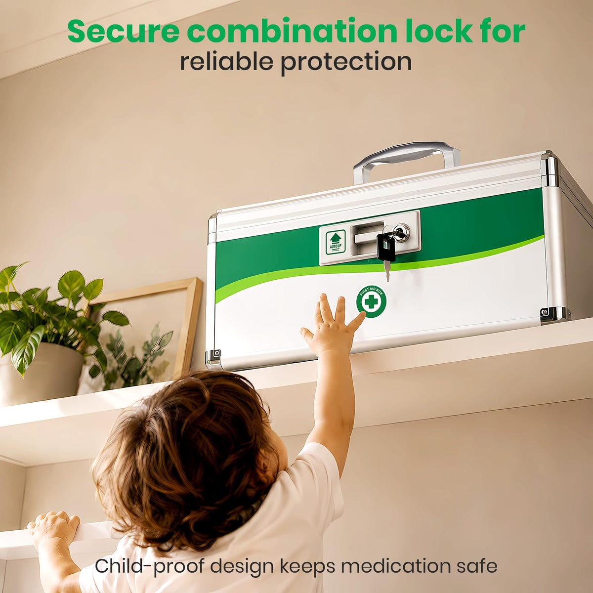 ZORVIDSON lock box portable handle enables easy transport.