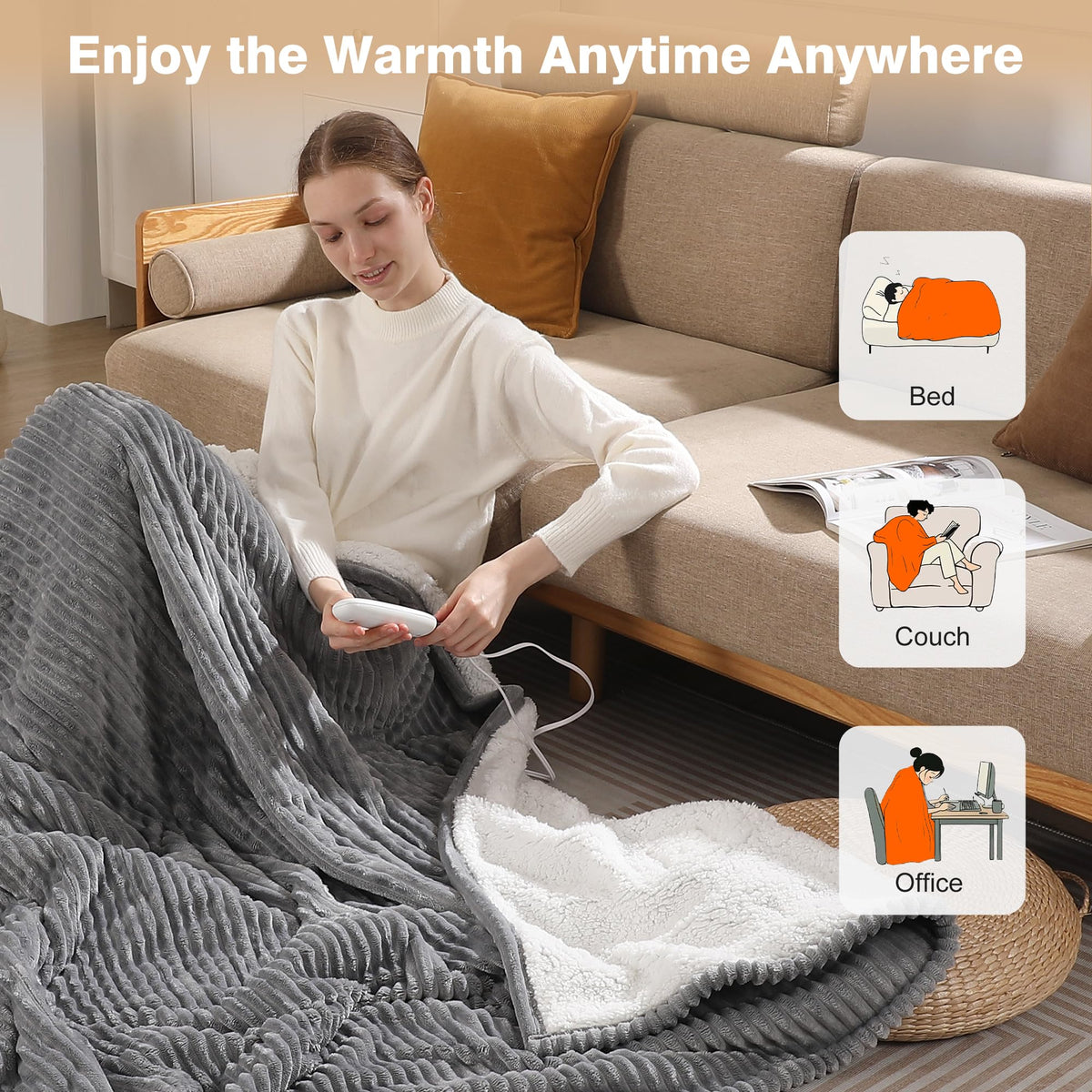 Zorvixia twin blanket proudly shows ETL/FCC certifications.