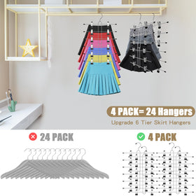 Zoryllic stainless steel hanger with rubber edge protection keeps fabrics safe.