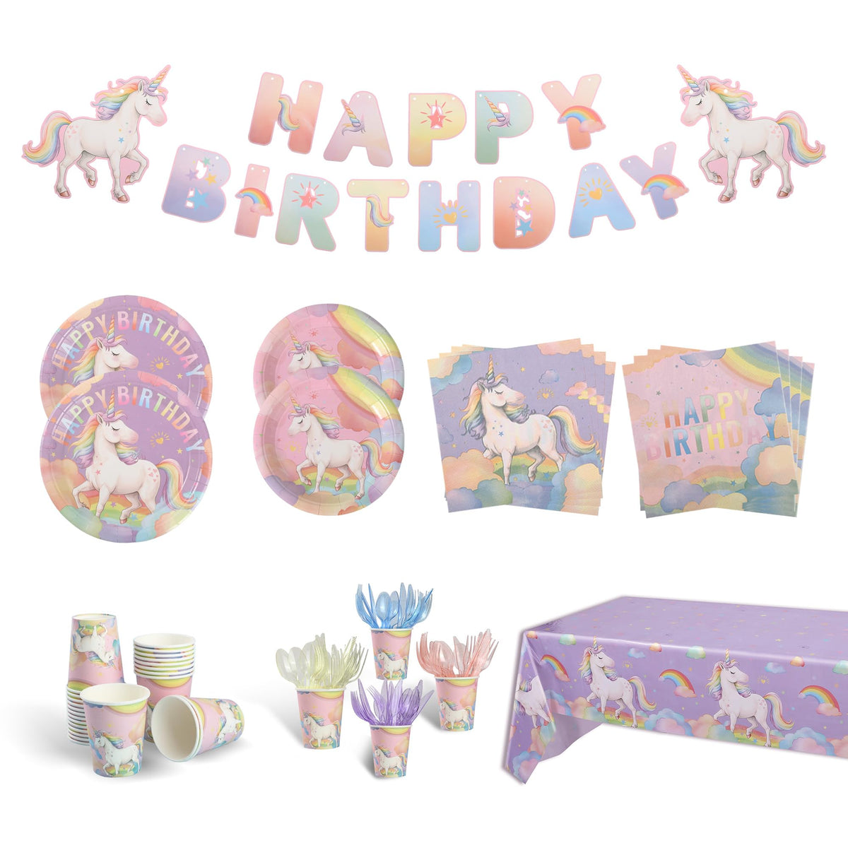 Zotmala unicorn party tablecloth adds color and easy cleanup