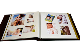 Zoview album magnetic self-stick pages open spread enable quick photo attachment.