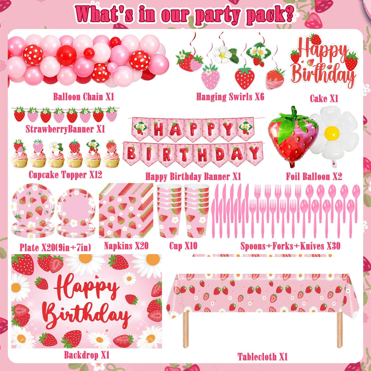 ZOYVUX strawberry-foil-balloons bring festive shimmer to any party space