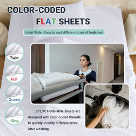 ZPECC queen-blue hem sheet close-up highlights breathable microfiber