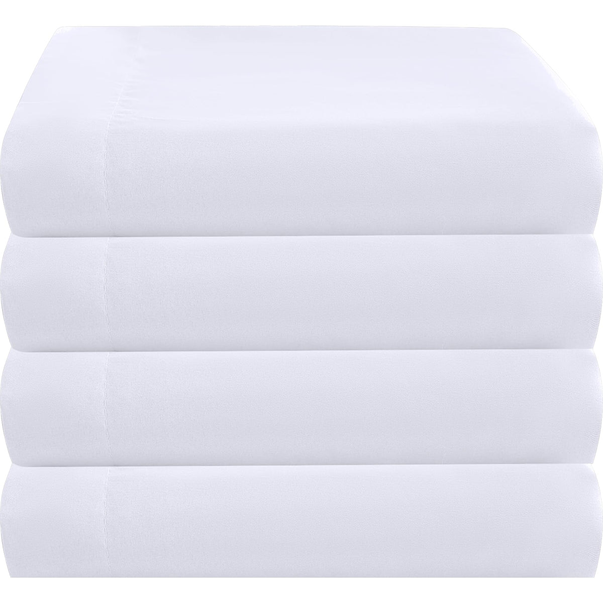 ZPECC king flat sheet four-pack in white top sheet for hotel-style comfort